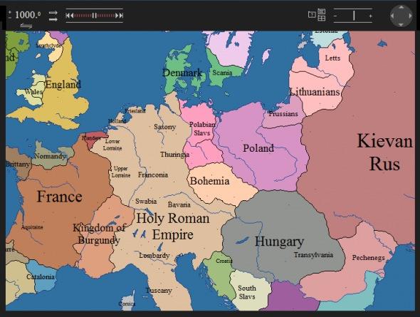 Политическая карта мира 1000 года